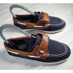 Polo Ralph Lauren Blue Hook & Loop Closure Sneakers Shoes Boys Youth Size 2 Navy